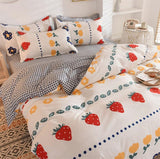 Cifeeo Nordic 220x240 Duvet Cover Bed Linen Bedding Set Cute Printed Quilt Cover Bedsheet Pillowcase Single Queen King Size Bedclothes