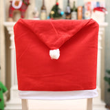 Christmas Gift christmas chair covers Red Santa Claus Hat Chair Back Covers Table Party Decor New Year navidad 2023 decoraciones para el hogar