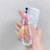 Cifeeo Ins Trendy Colorful Smiling Beads Chain Mobile Phone Chain Anti-lost Handmade Acrylic Cord Lanyard for Women Gifts