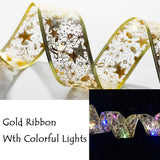 Christmas Decoration LED Ribbon Lights Christmas Tree Ornaments DIY Lace Bows String Lights Navidad Home Decors New Year