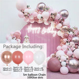 1set Macaron Baby Purple Balloons Set Pink Chrome Gold Garland Arch Kit Wedding Birthday Party Decoration Supplies Baptism Kid