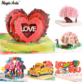 Pop Up Love Card Valentines Day Birthday Anniversary 3D Greeting Cards for Couples Wife Husband Handmade Gift