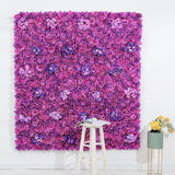 Christmas Gift 60x40cm Artificial Flowers DIY Wedding Decoration Flower Wall Panels Silk Rose Flower Purple Romantic Wedding Backdrop Deco