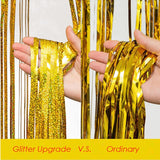 Back to school supplies Cifeeo  Birthday Party Backdrop Wedding Decoration Shimmer Curtains Glitter Fringe Tinsel Foil Curtain Adult Kids Photo Booth Rain Drape