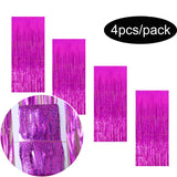 4pcs/Pack Glitter Backdrop Fornite Curtain Bachelorette Party Birthday Party Decorations Tinsel Curtain Wedding Decoration Birth