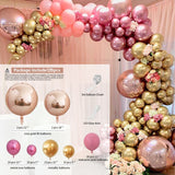 Christmas Gift 126pcs Chrome Gold Rose Pastel Baby Pink Balloons Garland Arch Kit 4D Rose Balloon For Birthday Wedding Christmas Party Decor