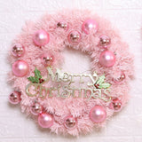 Cifeeo 30Cm Pink Christmas Wreath Rose Gold Xmas Ball Letter Merry Christmas Door Garlands Oranments Naviidad Goods Happy New Year 2022