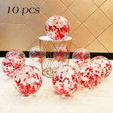 Back  To School Cifeeo 10/20 Rose Confetti Latex Transparent Balloons Metallic Confetti Ballon Baby Shower Kids Birthday Party Wedding Decoration Ball