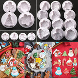 Christmas Gift 4pcs Christmas 3D Cookie Cake Plunger Cutter Baking Mould Cookie Stamp Biscuit DIY Mold Fondant Cake Decorating Tools