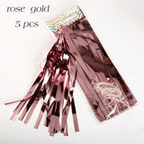 Cifeeo  5Pcs Wedding Decoration  Rose Gold Tissue Paper Tassels Garland Bachelorette Birthday Party Baby Shower Anniversary Decor