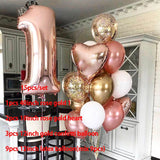 Kids 1st Birthday Decor Balloon Boy Girl Baby Shower Decor Balls Child One Year First Birthday Anniversary Party Decorations