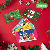 36Pcs Christmas Pillow Candy Box Kraft Paper Creative Gift Packaging Boxes Candy Bags Christmas Favors Birthday Party Decoration