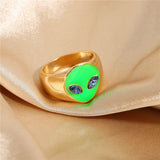 Alien ring cute rings for women female punk style jewelry hip hop jewellry