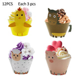 1Set Farm Animal Cake Topper Toppers Cow Pig Banner Horse Lion Pet Walking Balloons Kids Gift Birthday Party Decoration Supplies