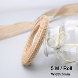 10M/Roll Vintage Jute Burlap Rolls Hessian Ribbon With Lace Wedding Party Xmas New Year  Decoration DIY Craft Gift Wrapping