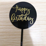 Cifeeo INS New Happy Birthday Acrylic Cake Topper Laser Colored Circle Cake Topper For Kids Birthday Party Cake Decorations Baby Shower
