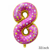 Christmas Gift 32Inch Donut Digital Foil Balloon Christmas Fruit Ice Cream Helium Balloon Birthday Party Decoration Kids Digital Balloon Showe