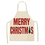 Linen Merry Christmas Apron Christmas Decorations for Home Kitchen Accessories Natal Navidad  New Year Christmas Gifts