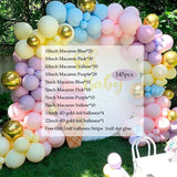 Christmas Gift 145pcs Balloons Pack Balloon Garland Arch Kit Macaron Blue Pink latex balloons For Baby Shower Birthday Wedding Party Backdrop