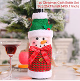 PATIMATE Christmas Cloth Wine Bottle Cover Christmas Decorations For Home Christmas Table Decor 2021 Xmas Gifts New Year 2022