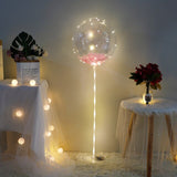 Diy Led Light Balloons Stand with Rose Flower Bouquet Event Decoration Birthday Party Wedding Decoration Led Bubble Balloon