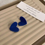 Cifeeo Korean New Style Simple Blue Bow Earrings Fashion Versatile Geometric Earrings Female Jewelry