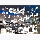 Merry Christmas Wall Stickers Christmas Decorations For Home Santa Claus Window glass Sticker Xmas Ornaments Navidad New Year