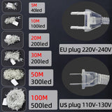 holiday Led christmas lights outdoor 100M 50M 30M 20M 10M led string lights decoration for party holiday wedding Garland