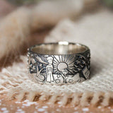 Black Friday Cifeeo  Carved Design Sun And Moon Vintage Women Rings Unique Girl Gift Punk Female Accessories For Dance Party Jewelry