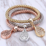 3Pcs Bracelet Crystal Owl Music Note Boy Girl Heart Charm Bracelets For Women Pulseria Feminina Jewelry Gift amazing price