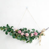 Artificial Green Eucalyptus Garland Leaves Vine Silk Leaf Fake Rattan Artificial Plants Ivy Wreath Wall Hanging Wedding Decor