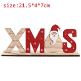 Christmas Gift Wooden Christmas Decorations Xmas Snow Noel Letter Table Ornaments Merry Christmas Party Decor For Home 2021 Naviidad Gifts Fav