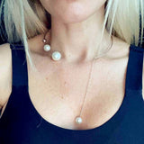 2023 Cifeeo Trendy Big White Imitation Pearl Open Choker Necklace For Women Clavicle Chain Fashion Necklace Wedding Jewelry Collar Gift