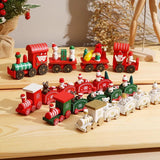 Wooden Little Train Marry Christmas Decoration for Home Christmas Ornaments Navidad Noel Xmas Gifts 2022 Happy New Year 2023