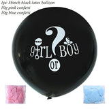 36inch Gender Reveal Balloon Black Latex Confetti Globos Fun Baby Party Decoration He or She Boy or Girl Baby Shower Supplies
