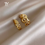 2023 New Design Chain Twist Open Ring For Woman Fashion Korean Jewelry Unusual Wedding Party Ring Girl's Finger Accessories