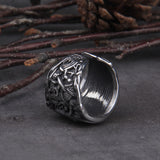 Stainless Steel Viking Vegvisir Statement Rings Men Never Fade Nordic Viking Valknut Rings Jewelry