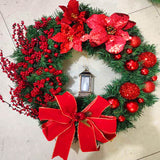 Christmas Door Wreath Holiday Wreath Home Window Wall Decoration Flower Ring Celebration Party Decoration Wreath