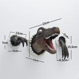 Cifeeo  Wall Mounted Dinosaur Sculpture Wall Art Wall Bursting Dinosaur Bust Hanging Prop Replica Latex Home Wall Hanging Ornament