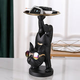 Cifeeo Resin Dog Statue Living Room Decor Decorative Storage Tray Sculpture Table Ornaments Animal Figurines For Home Desk Decoration