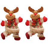 Christmas Gift 2Pcs Bear Christmas Ornaments Xmas Furnishing Decoration Elk Snowman Tree Toy Doll Handmade Christmas Decor for Home Gift natal