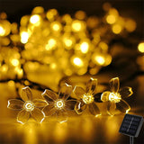 Christmas Gift Solar Flower String Lights Outdoor Waterproof Cherry Blossom String Light 8 Modes Solar Fairy Light for Patio Garden Party Decor