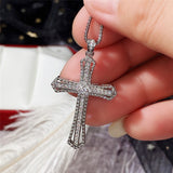 Thanksgiving Cifeeo  Exquisite Women's Cross Pendant Necklace With Bright Stone Jewelry Chic Daily Collocation Accessories