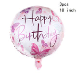 Rose Gold 21st Birthday Party Decoration Happy Birthday Balloons Banner Popcorn Garland for 21 Years Old Party Supplies