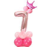 14 pcs Number Balloon Stand Foil Digital Balloons With Crow Wedding Birthday Party Decorations Kids Boy Girl Baby Shower Balloon