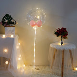 Diy Led Light Balloons Stand with Rose Flower Bouquet Event Decoration Birthday Party Wedding Decoration Led Bubble Balloon