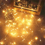 Christmas Gift 5 Colors LED Outdoor Light String Fairy Garland Battery Power Copper Wire Lights For Christmas Festoon Party Wedding