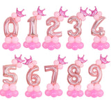 15PCS Number Foil Balloons Digit Birthday Balloons Decoration Number Balloon Happy Birthday Party Decorations Kids Pink Ballon