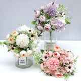 A Bunch of Beautiful Artificial Peony Roses Silk Flowers DIY Home Garden Party Wedding Decoration Home Decore  Living Room