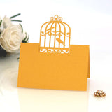 100pcs Laser Cut Bird Cage Table Name Place Cards Favor Table Name Message Setting Card Wedding Birthday Party Favor Decoration